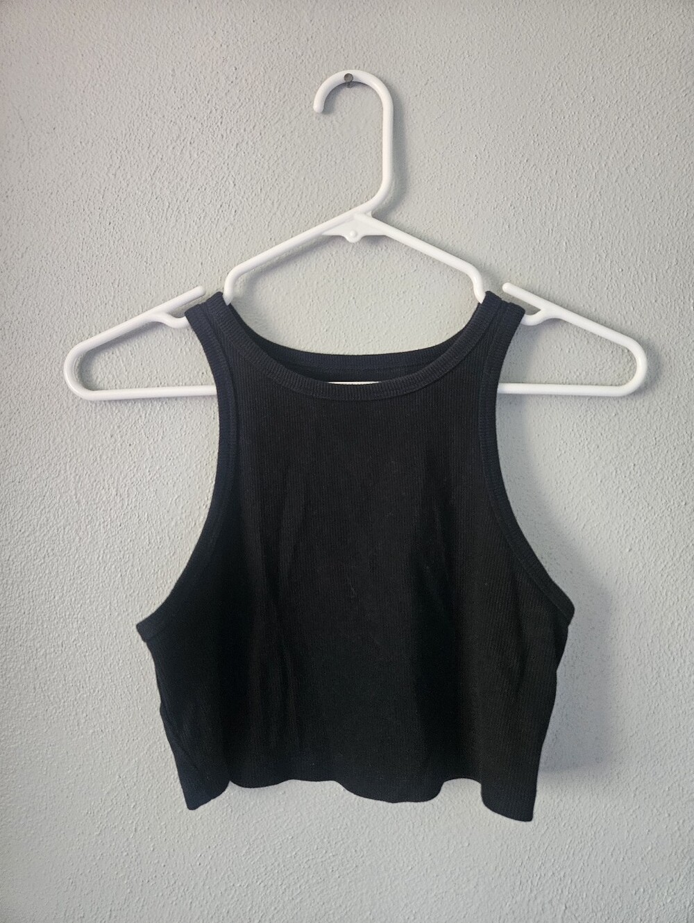 wild fable Black Ribbed High-Neck Crop Tank